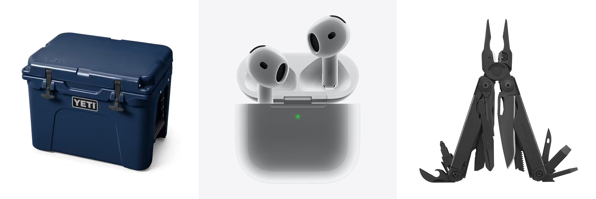 nylok event prizes photo: cooler, airpods, multi-tool